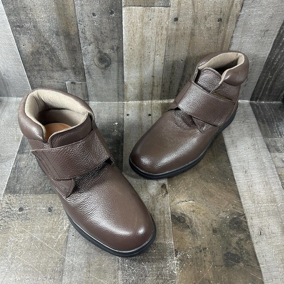 Drew Shoes Big Easy 44859 Men\'s Brown Leather Diabetic Boots Mens Sz 12W main image 8